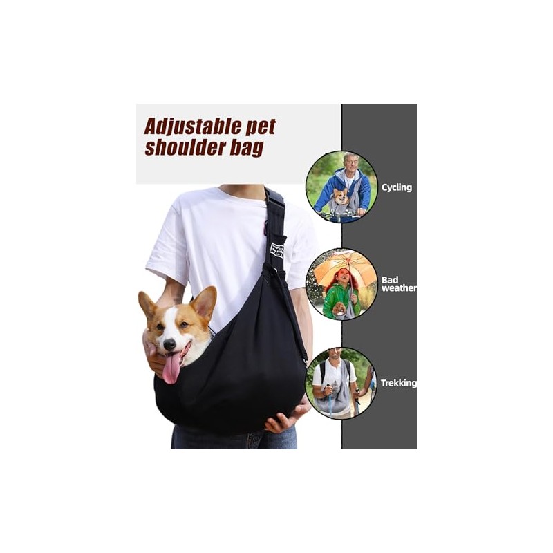 Dog and Cat Sling Carrier with Adjust Strap&Pocket Puppy Pets
