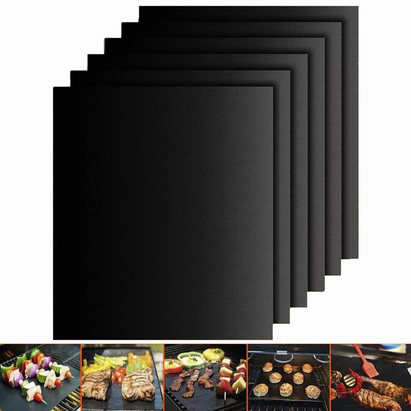Yellow-Price 6x Non-stick BBQ Grill Mat Barbecue Baking Liners Reusable