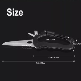 yellowprice 7 In1 Survival Rock Climbing Hiking Gear Multi Function Carabiner Tool Kit US
