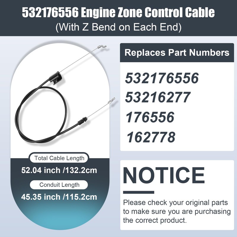 746-0957 Engine Zone Control Cable for MTD 946-0957 Fits Most