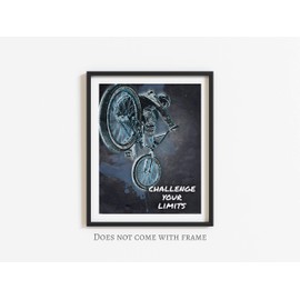 BMX Bike Challenge Your Limits Boys Room Poster Print Wall Decor Office Room
