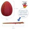 3D Printed Dragon Egg with Fire Dragon, Made in Germany,