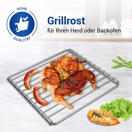 VIOKS Stainless Steel Cooking Grate 230-400 mm Hob Grill Grate Oven / Grate for Oven - Oven Grid Extendable / Baking Rack Grill Grate Expandable Rack for Oven