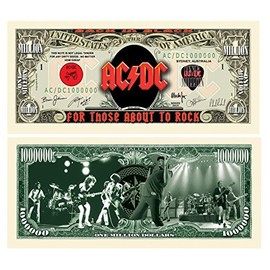 American Art Classics Pack of 5 - AC/DC Million Dollar Bill - Best Gift Or Keepsake for Fans of This Awesome Band