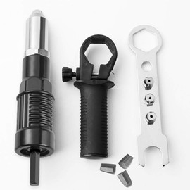 Bestgle Riveter Tool Rivet Gun Electric Riveter Nut Riveter Attachment Riveter Riveter Handle Wrench with Hex Wrench Alloy Steel Black 0.09 inch (2.4 mm/3.2 mm/4.0 mm/4.8 mm)