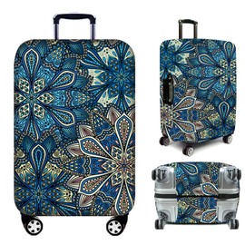 TKway Luggage Covers for Suitcases 18-32 inch, Bohemian Print Elastic Protector with Anti-Scratch Coating, Durable, Machine Washable (Small)