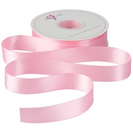 MAYREEL 1 Inch Pink Double Faced Satin Ribbon for Gift Wrapping Floral Bouquets Invitations Bows Crafts Party Wedding Valentine's Day Bridal Shower Mother's Day Decoration Sewing 50 Yards