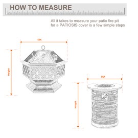 PATIOASIS Waterproof Fire Pit Round Cover 22''D x 16''H Solo Stove Bonfire Shelter Protective Firepit Covers Durable Outdoor Furniture Cover for Solo Stove Yukon Accessories