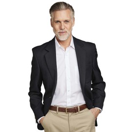 Chums Men's Single Breasted Classic Oxford Regular Fit Blazer Formal or Casual Wear Black