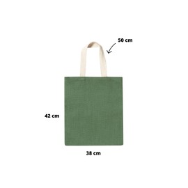 BLUECHOLON Large Fabric Tote Bag – Women's Plain Fabric Bags – Tote Bag with 50cm Handles – Reusable Fabric Shopping Bag – 240g/m2 Jute Tote Bag and Cotton Handles – Colors