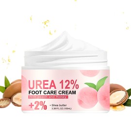Urea 12% & Peach Shea Butter Foot Cream – Urea 12% & Peach Shea Butter Cracked Heel Repair Cream,Urea Foot Cream,Dry Skin Remover Feet,Soothe & Revamp Dry Foot Care,Gently Exfoliate Dead Skin,100ml
