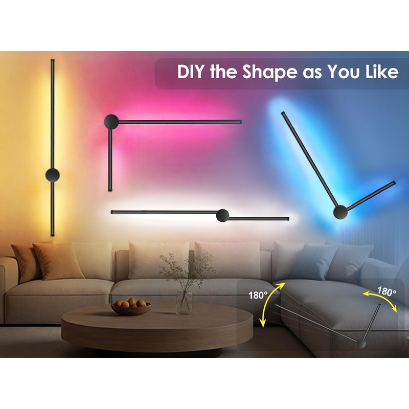 39.4 Inch Battery Operated Wall Sconces Set of Two, 12000mAh