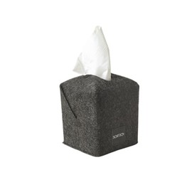 SortJoy Minimalist Felt Tissue Box Cover - Sleek, Durable, and Eco-Friendly Design for Modern Home and Office Décor, Fits Standard Tissue Boxes Perfectly (Carbon, Dark Grey)