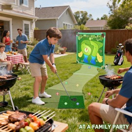 VQRZG Kids Golf Chipping Game for Boys, Girls and Adults, Indoor Outdoor Mini Golf Set with Balls,Club, Backyard Family Birthday Gifts (Chipping Outdoor Game+2 Golf Clubs)