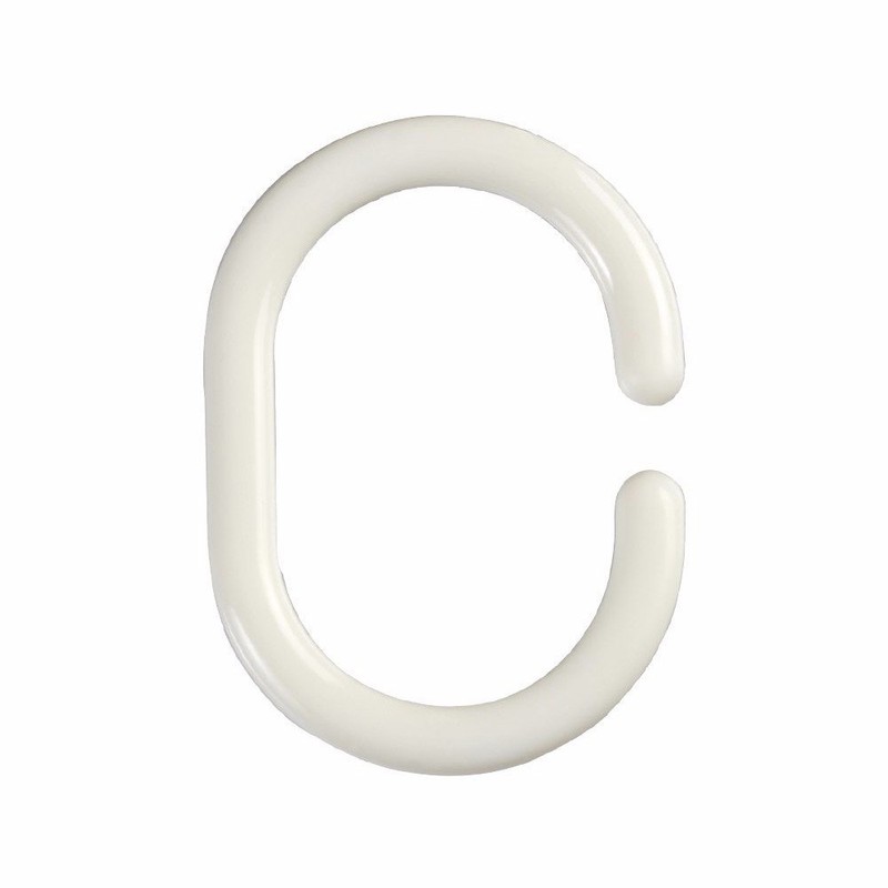 Wideskall® 12 Pieces Plastic Shower Curtain Hook Rings, White