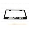 License Plate Frame 1pc 3D AMGEmblem Badge BLACK Stainless Metal