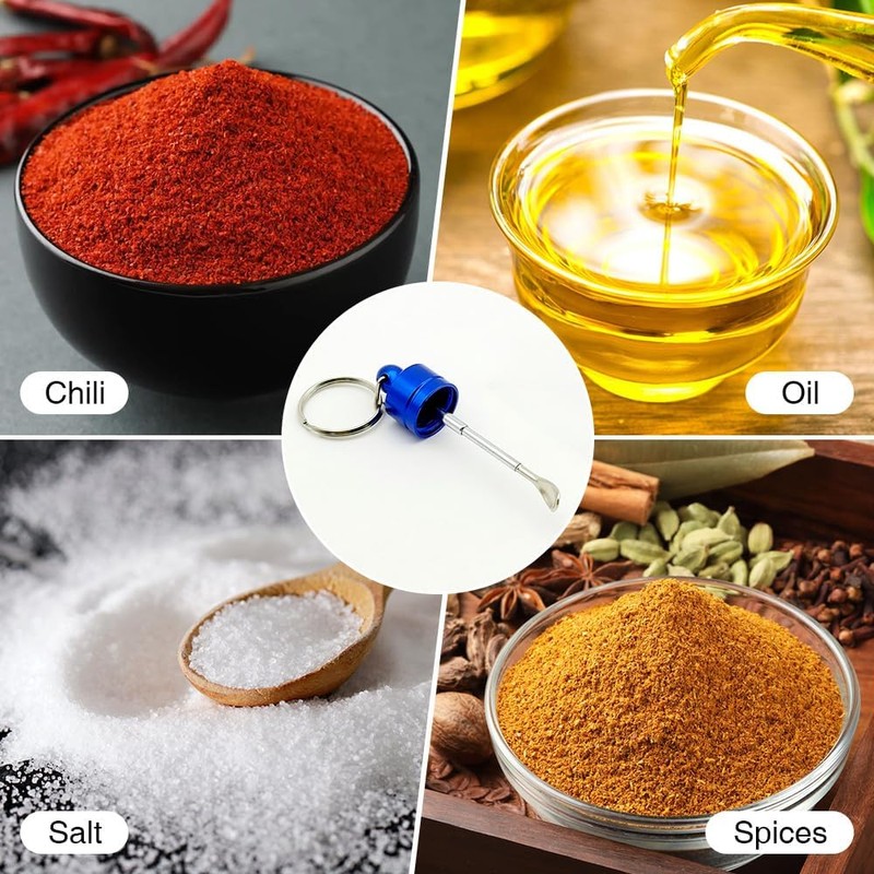 3-Piece Portable Mini Glass Spice Containers with Spoons