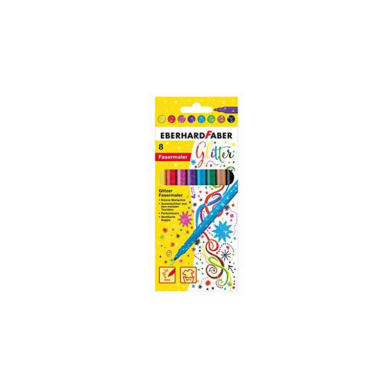 Eberhard Faber 551008 - Fibre-Tip Pens in Cardboard Case, 5