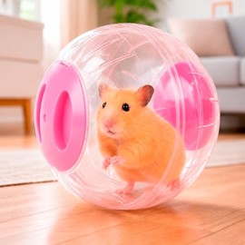 SEAFON Esfera para Hamster De 12 cm, Plástico Resistente a caídas, Tres Diferentes Colores Azul Naranja y Rosa, Cuenta con Respiraderos. (Rosa)