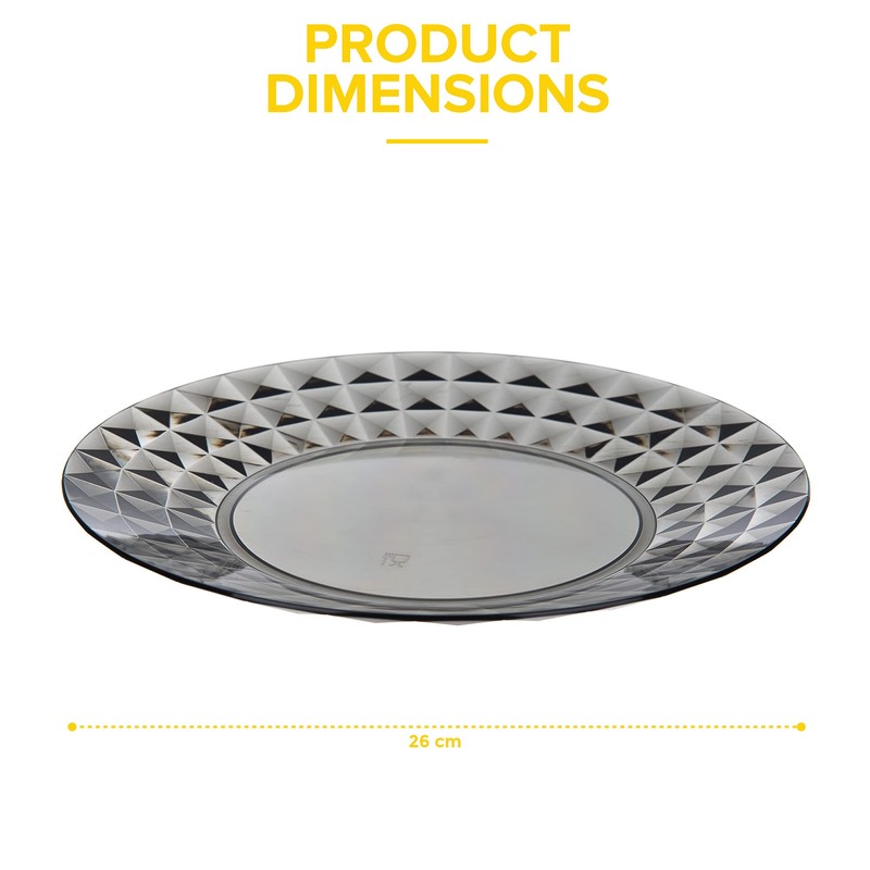 LIVIVO Prism Diamond Etched Plastic Acrylic Plates for Special Occasions