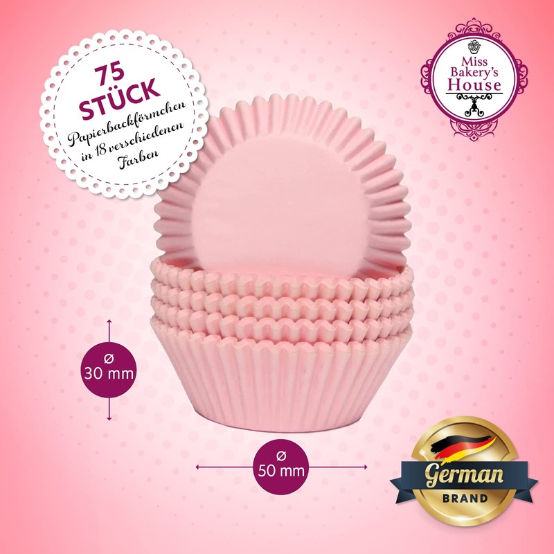 Miss Bakery's House® Papierbackförmchen - Standard - Rosa - 75