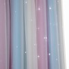 1pc Curtain Simple Gradient Hollow-out Star Pattern Double Layer Blackout