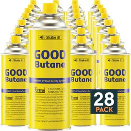 COOKKING 8oz Butane Fuel Canisters Cylinders with Dual Safety System (28 Pack)
