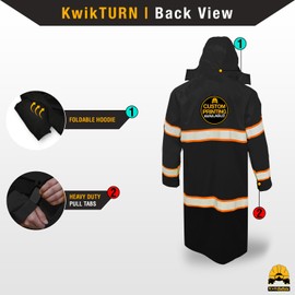 KwikSafety BLACK TORRENT TRENCH Safety Jacket - Medium