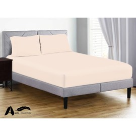 AATH COLLECTION Egyptian Cotton Fitted Sheet 23 CM Deep, 200 Thread Count Single, Double, King, Super King Fitted Bed Sheets, Soft & Fade Resistant (Double, Mocha)