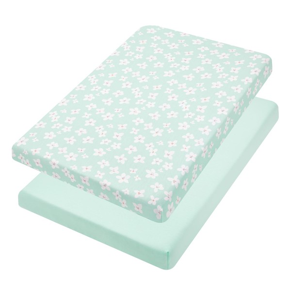 TILLYOU Mini Crib Fitted Sheets - Soft Knit Sheet for