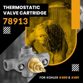 78913 Thermostatic Water Valve Cartridge, 3/4" Valve High Flow Rate Cartridge fit for Kohler K400 K401