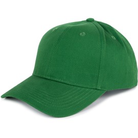 styleBREAKER 04023018 Unisex Baseball Cap with Brushed Surface, 6 Panel Cap, Plain, Velcro Adjustable, fir green