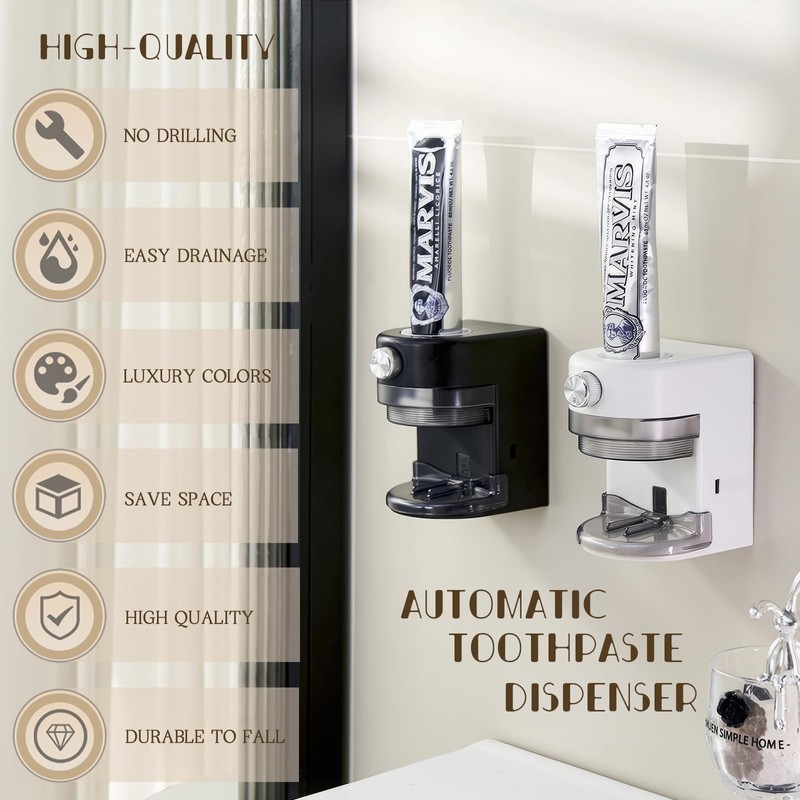 Automatic Toothpaste Dispenser, Electric Toothpaste Dispenser for Bathroom, Toothpaste Squeezer