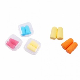 Noise-Cancelling Sponge Earplugs for Sleep, Study, and Industrial Use Noise-Cancelling Earplugs - Random Color/Style 16ea