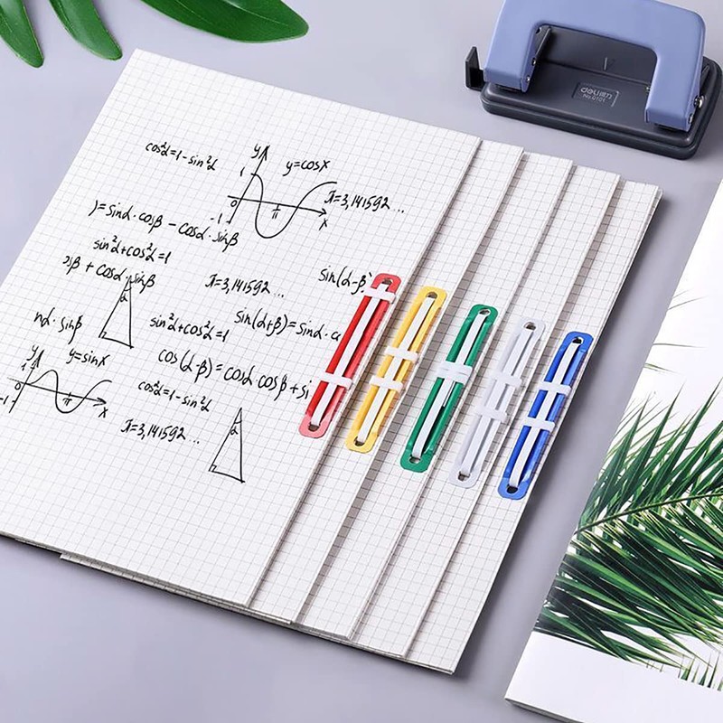 Goeielewe 100 Pcs Plastic Paper Fasteners Colorful Plastic Document File