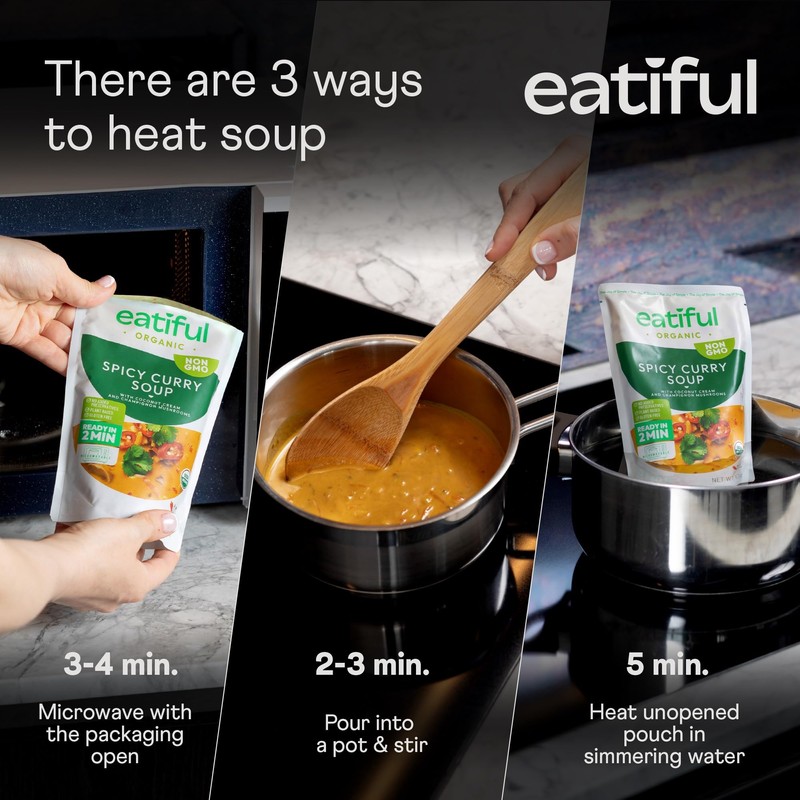 EATIFUL Curry Soup, Made With Organic Vegetables, Thai Ready To