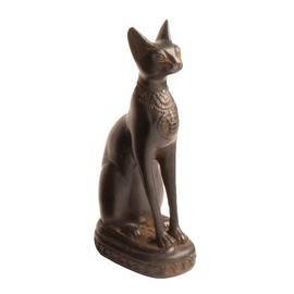 Discoveries Egyptian Imports Bastet Cat Goddess Statue - Antique Gold - 5.5" Tall - Made in Egypt
