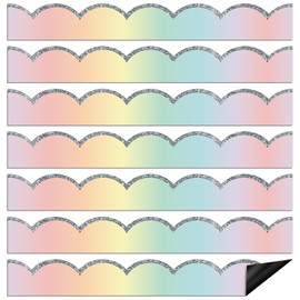 Taobary 24 Pcs Pastel Magnetic Borders for Whiteboard Classroom, 11.8x1.5"