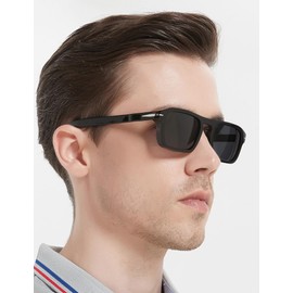 Baililai Small Rectangular Polarized Sunglasses for Men and Women with 100% UV Protection and HD Lens - Model 1404 (tortoiseshell)