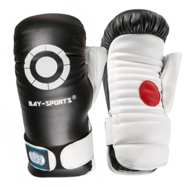 BAY® HIT POINT Boxing Gloves / Pads 2 in 1 Hand Pads Sparring Training Coach Trainer Pre-Curved Pack of 2 Black White All-Round Crooked Punch Pads Punch Pads Mitts Mitts Coaching Pads Kickboxing