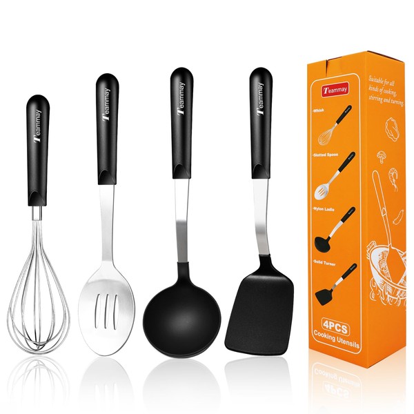 Teammay Cooking Utensils Set of 4-316 Stainless Steel Kitchen Utensils