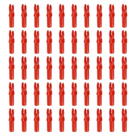 sourcing map Archery Arrow Nocks Plastic Carbon Arrow Inserts .244"/6.2mm for DIY Hunting Shooting Compound Recurve Bow(Red, Pack of 50)