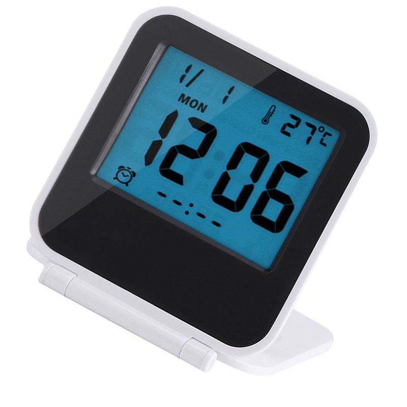 Portable Foldable Tabletop Travel Digital Alarm Clock with Temperature Calendar