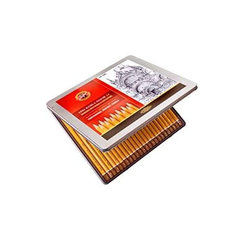 KOH-I-NOOR 8B-10H Graphite Pencil in Tin (Pack of 24)