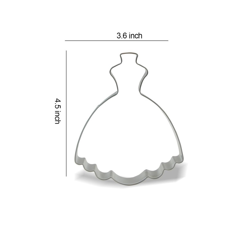 Keewah Dress Cookie Cutter, 4.5”, Stainless Steel