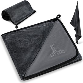 LIFLIM XXL Car Drying Towel 90 x 60 cm - Microfibre Drying Towel 600 GSM - Professional Car Drying Towel - Lint-Free & Paint-Friendly Drying Towel - Large Microfibre Cloth for Car Care