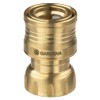 Gardena Brass Hose Connector with Water Stop