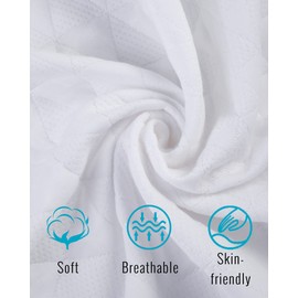 YAKEE Electric Mattress Pad Twin Size 39"x75", Fit Up to 21" Deep Pocket, 4 Heating Levels & Auto Shut Off, Machine Washable, White