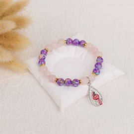 Cardinal Bracelets for Women Natural Stone/Link Memorial Bracelets Sympathy Gifts for Loss of Loved One, Adjustable, Stone, no gemstone