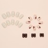 TBRZTR Flower Press on Nails Short Square Light Brown False